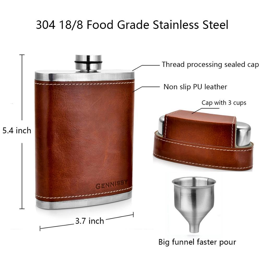 Funki Findz | Hip Flask | Gennissy 8oz Portable Whisky Hip Flask