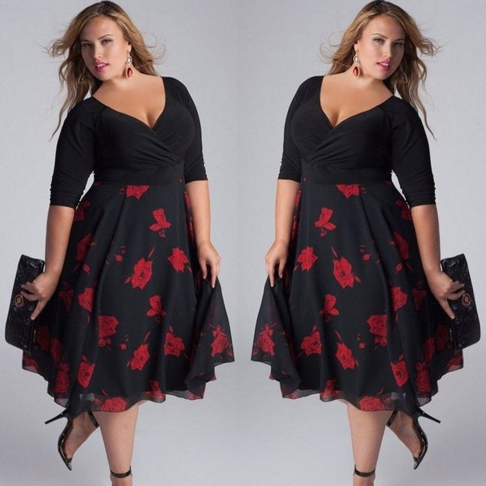 Funki Findz | Dresses | Women's Floral Chiffon Midi Wrap Dress
