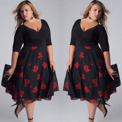 Funki Findz | Dresses | Women's Floral Chiffon Midi Wrap Dress