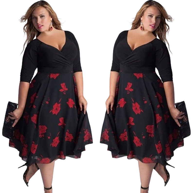 Funki Findz | Dresses | Women's Floral Chiffon Midi Wrap Dress