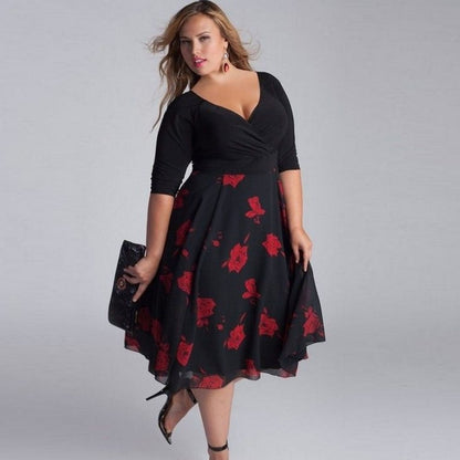 Funki Findz | Dresses | Women's Floral Chiffon Midi Wrap Dress