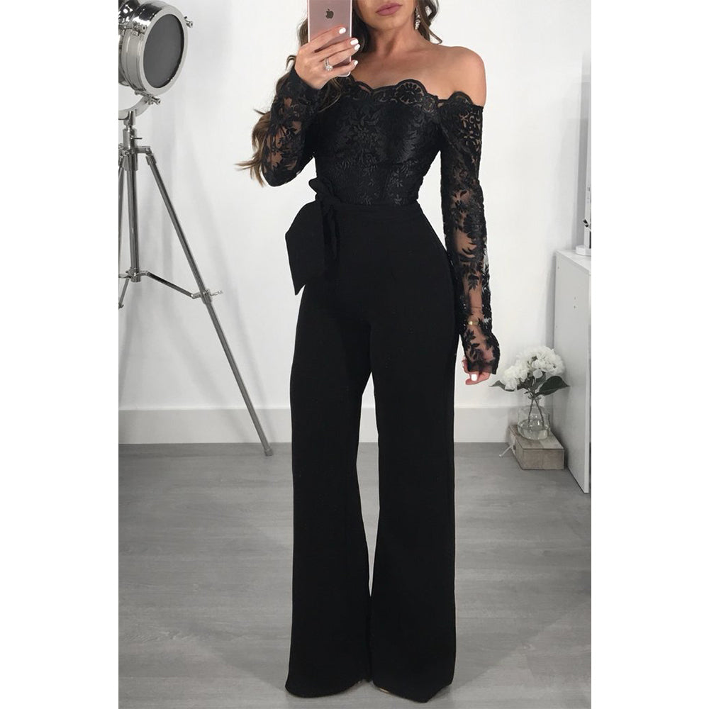 Funki Findz | Pants | Women's Elegant Lace Evening Jumpsuit