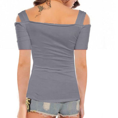 Funki Findz | Shirts | Women's Off Shoulder Metal Buckle T-shirt
