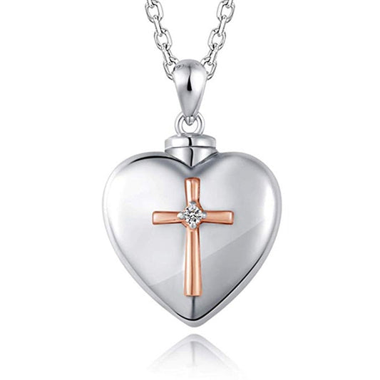 Funki Findz | Cremation Urn Necklaces | Love Heart Cross Urn