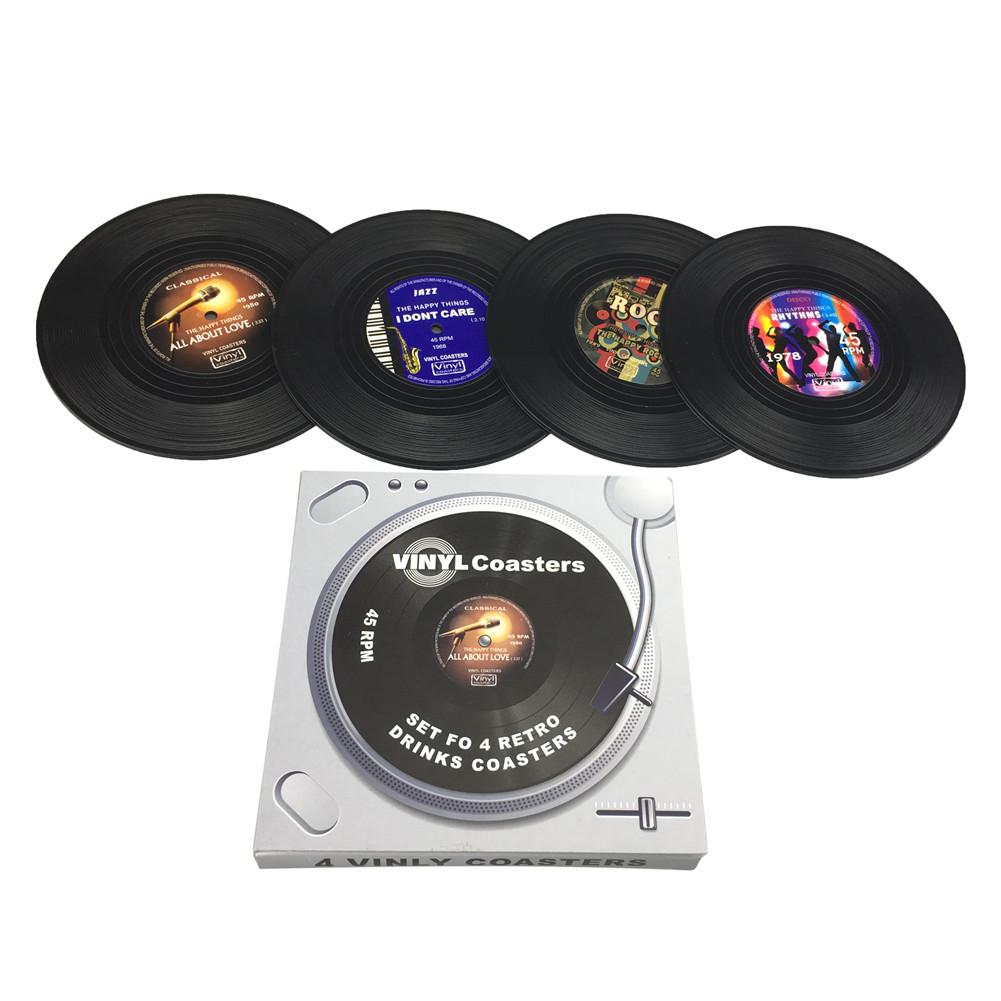 Funki Findz | Coasters | Vinyl Retro Record Coasters 6 Pcs Set
