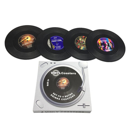 Funki Findz | Coasters | Vinyl Retro Record Coasters 6 Pcs Set