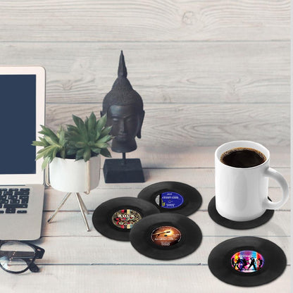 Funki Findz | Coasters | Vinyl Retro Record Coasters 6 Pcs Set