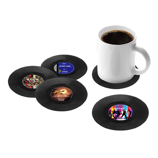 Funki Findz | Coasters | Vinyl Retro Record Coasters 6 Pcs Set
