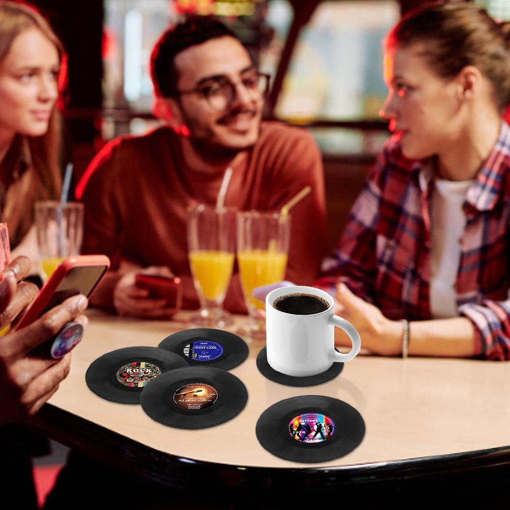 Funki Findz | Coasters | Vinyl Retro Record Coasters 6 Pcs Set