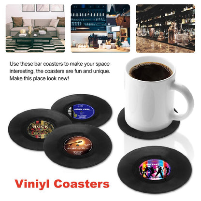 Funki Findz | Coasters | Vinyl Retro Record Coasters 6 Pcs Set