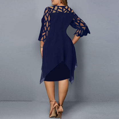 Funki Findz | Dresses | Women's Plus Size Lace Mesh Midi Dress