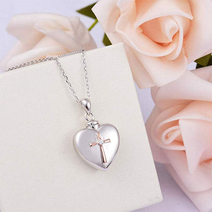 Funki Findz | Cremation Urn Necklaces | Love Heart Cross Urn