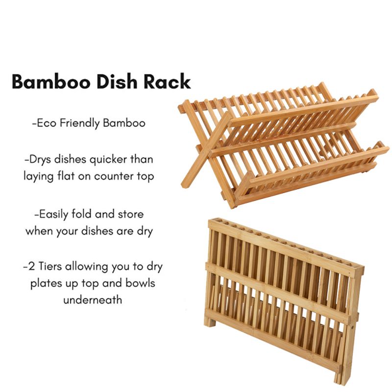 Funki Findz | Dish Racks | Bamboo Foldable Dish Drying Drainer