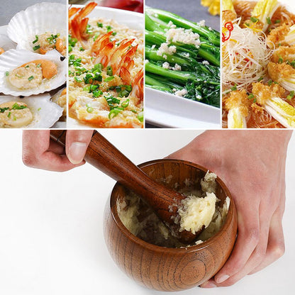 Funki Findz | Mortar and Pestles | Wood Garlic Spice Crusher
