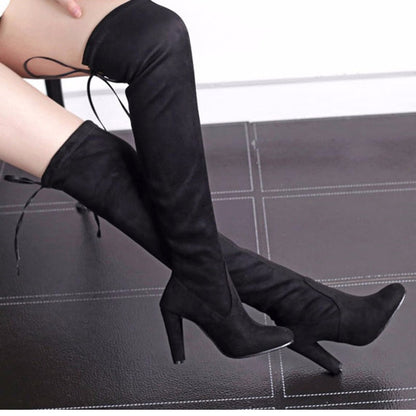 Funki Findz | Boots | Women's Slim Over Knee High Suede Boots