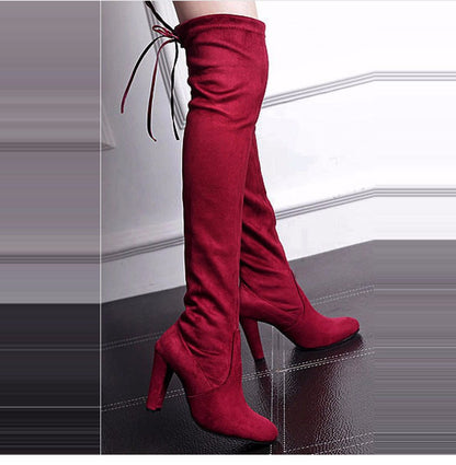 Funki Findz | Boots | Women's Slim Over Knee High Suede Boots