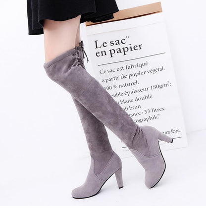 Funki Findz | Boots | Women's Slim Over Knee High Suede Boots