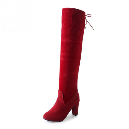 Funki Findz | Boots | Women's Slim Over Knee High Suede Boots