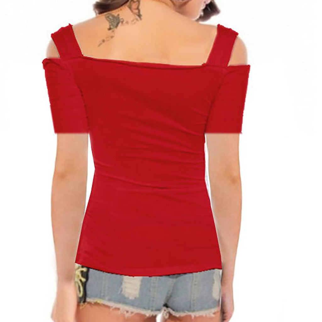 Funki Findz | Shirts | Women's Off Shoulder Metal Buckle T-shirt