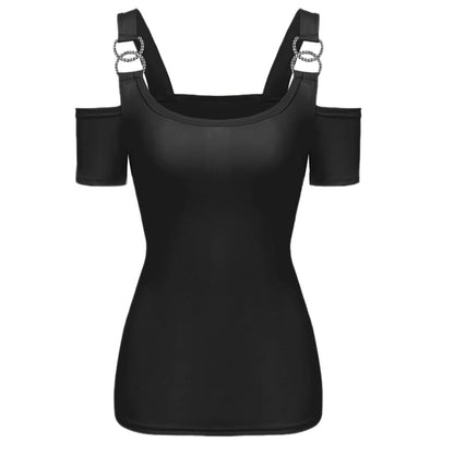 Funki Findz | Shirts | Women's Off Shoulder Metal Buckle T-shirt