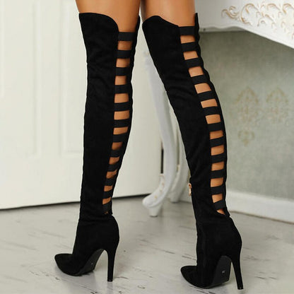 Funki Findz | Boots | Women's Over Knee Hollowed Out Boots