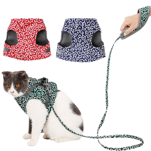 Funki Findz | Pet Harnesses | Cat Harness Walking Lead Vest Set