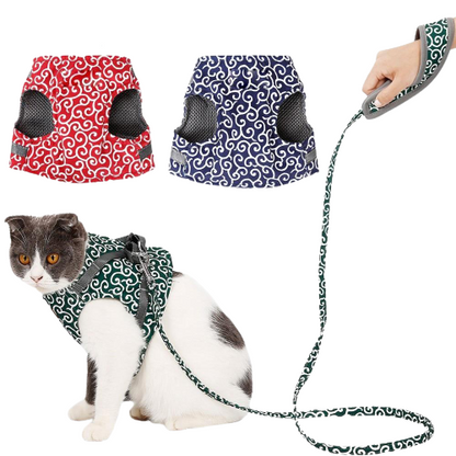 Funki Findz | Pet Harnesses | Cat Harness Walking Lead Vest Set