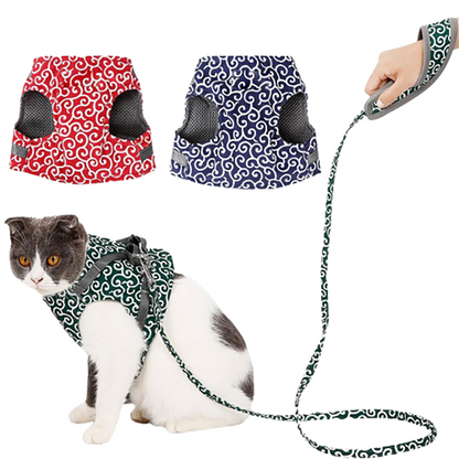 Funki Findz | Pet Harnesses | Cat Harness Walking Lead Vest Set