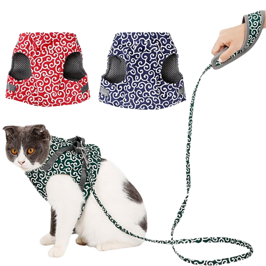 Funki Findz | Pet Harnesses | Cat Harness Walking Lead Vest Set