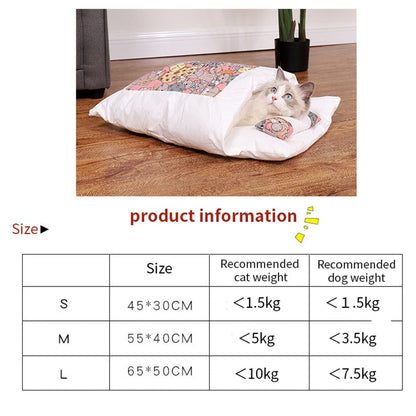 Funki Findz | Pet Beds | Cat Sleeping Bag | Japanese Patterned