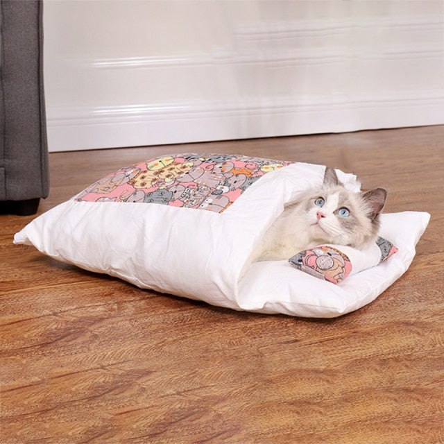Funki Findz | Pet Beds | Cat Sleeping Bag | Japanese Patterned