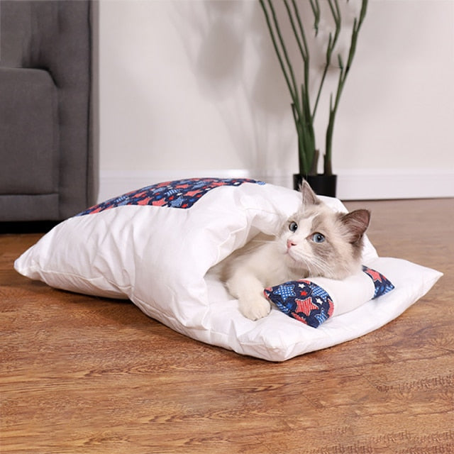 Funki Findz | Pet Beds | Cat Sleeping Bag | Japanese Patterned