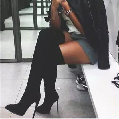 Funki Findz | Boots | Women's Thigh High Pull On Stiletto Boots