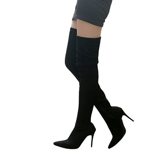 Funki Findz | Boots | Women's Thigh High Pull On Stiletto Boots