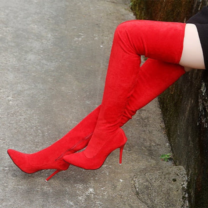 Funki Findz | Boots | Women's Thigh High Pull On Stiletto Boots