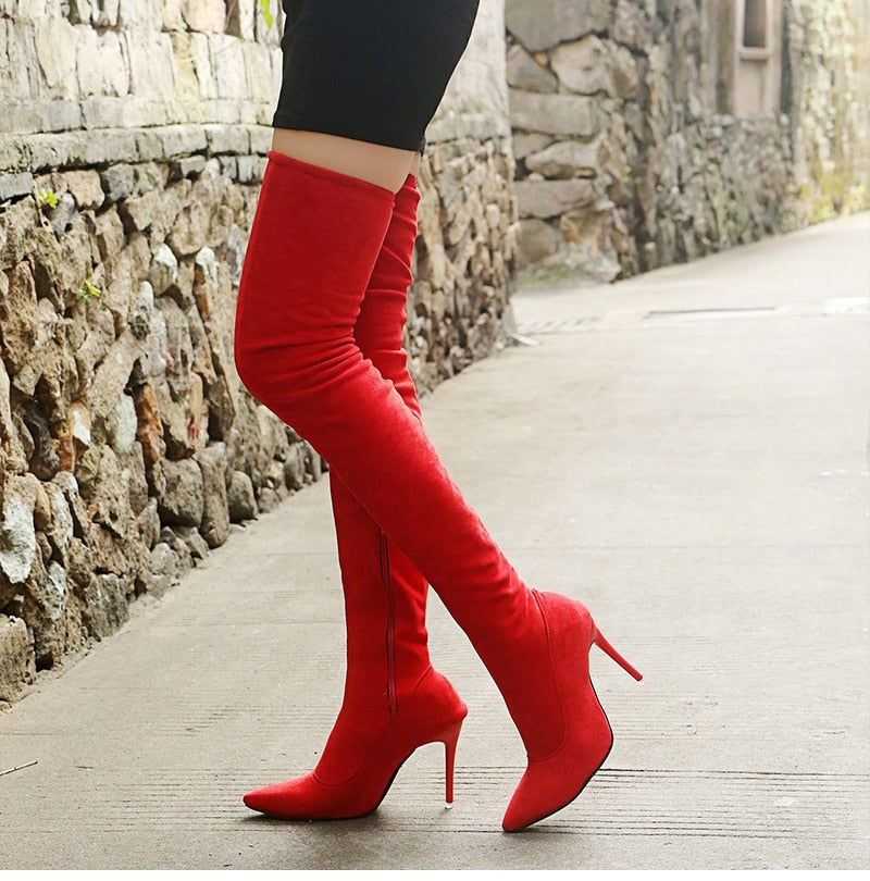 Funki Findz | Boots | Women's Thigh High Pull On Stiletto Boots