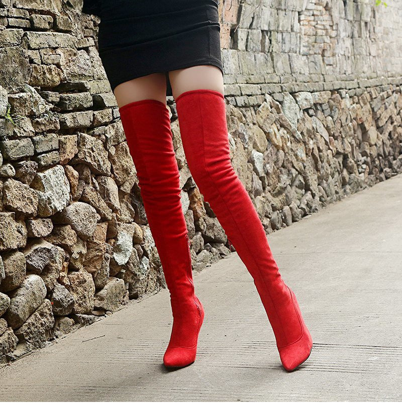 Funki Findz | Boots | Women's Thigh High Pull On Stiletto Boots