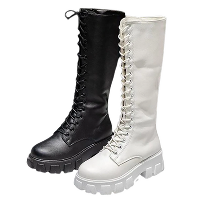 Funki Findz | Boots | Women's Knee-High Platform Lace Up Boot