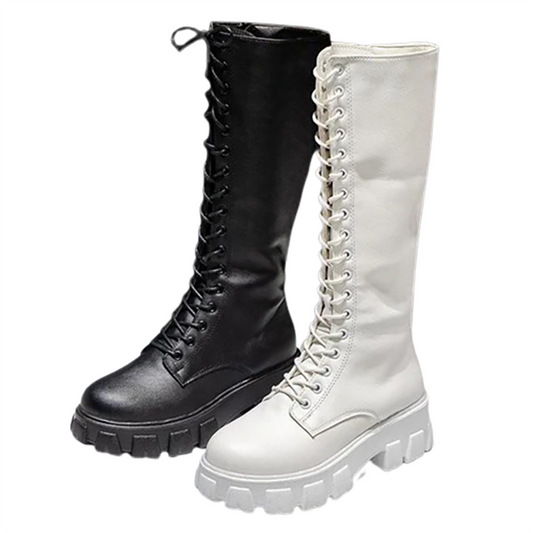 Funki Findz | Boots | Women's Knee-High Platform Lace Up Boot
