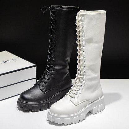 Funki Findz | Boots | Women's Knee-High Platform Lace Up Boot