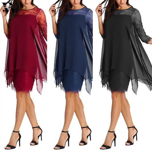 Funki Findz | Dresses | Women's Semi Sheer Midi Evening Dress