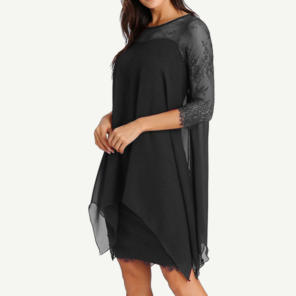 Funki Findz | Dresses | Women's Semi Sheer Midi Evening Dress