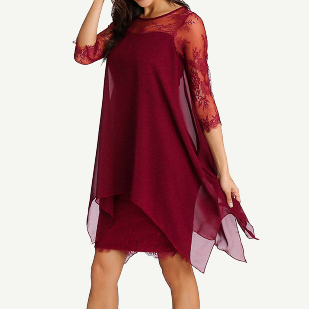 Funki Findz | Dresses | Women's Semi Sheer Midi Evening Dress