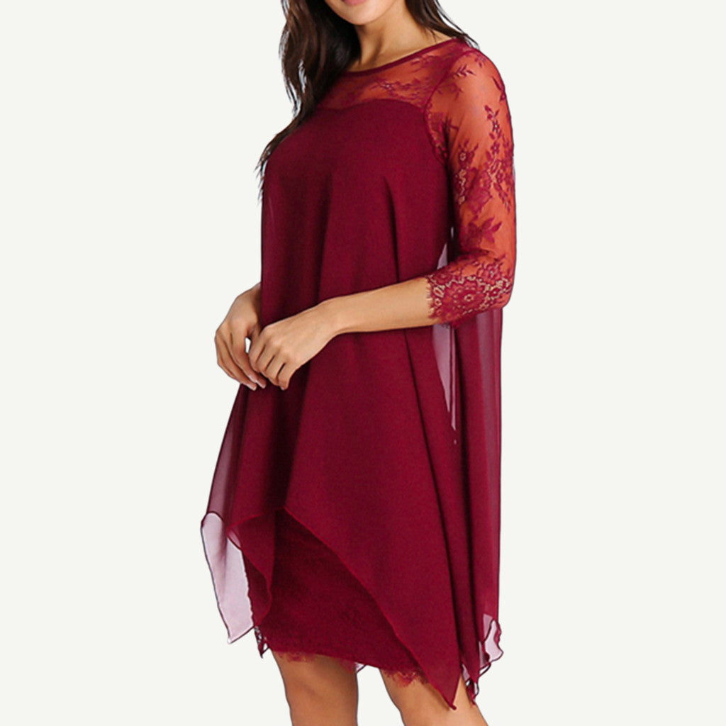 Funki Findz | Dresses | Women's Semi Sheer Midi Evening Dress