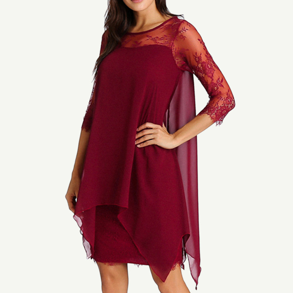 Funki Findz | Dresses | Women's Semi Sheer Midi Evening Dress