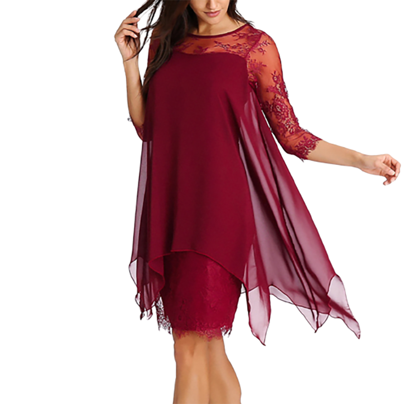 Funki Findz | Dresses | Women's Semi Sheer Midi Evening Dress
