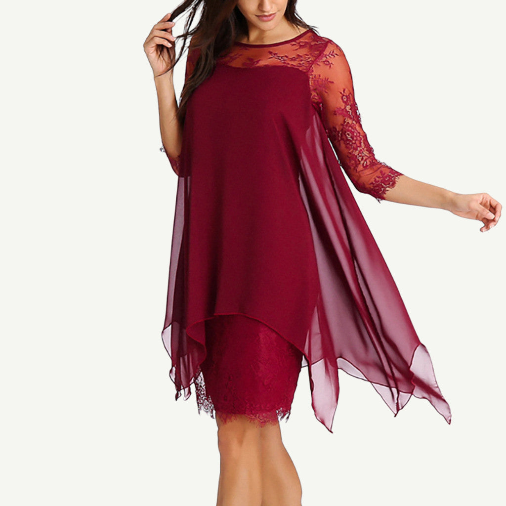 Funki Findz | Dresses | Women's Semi Sheer Midi Evening Dress