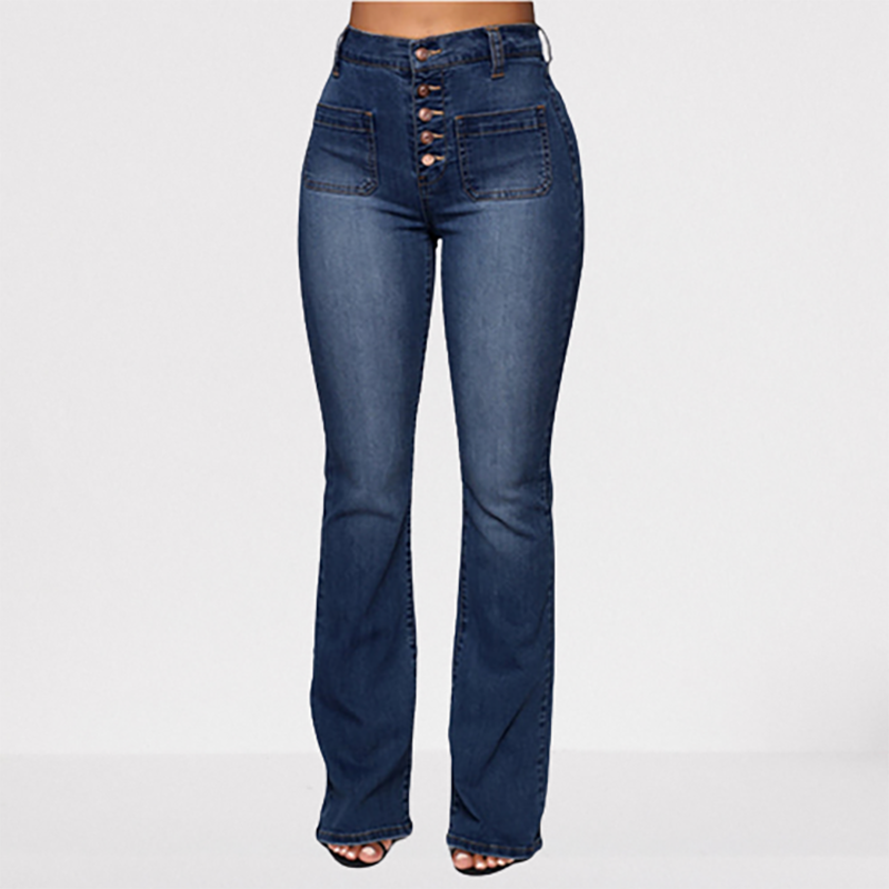 Funki Findz | Pants | Women's High Waist Button Fly Fitted Jeans