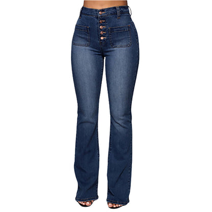 Funki Findz | Pants | Women's High Waist Button Fly Fitted Jeans