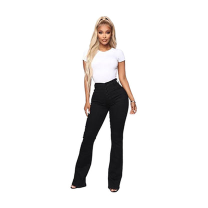Funki Findz | Pants | Women's High Waist Button Fly Fitted Jeans